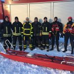 Ugniagesių gelbėtojų pratybos ant ledo